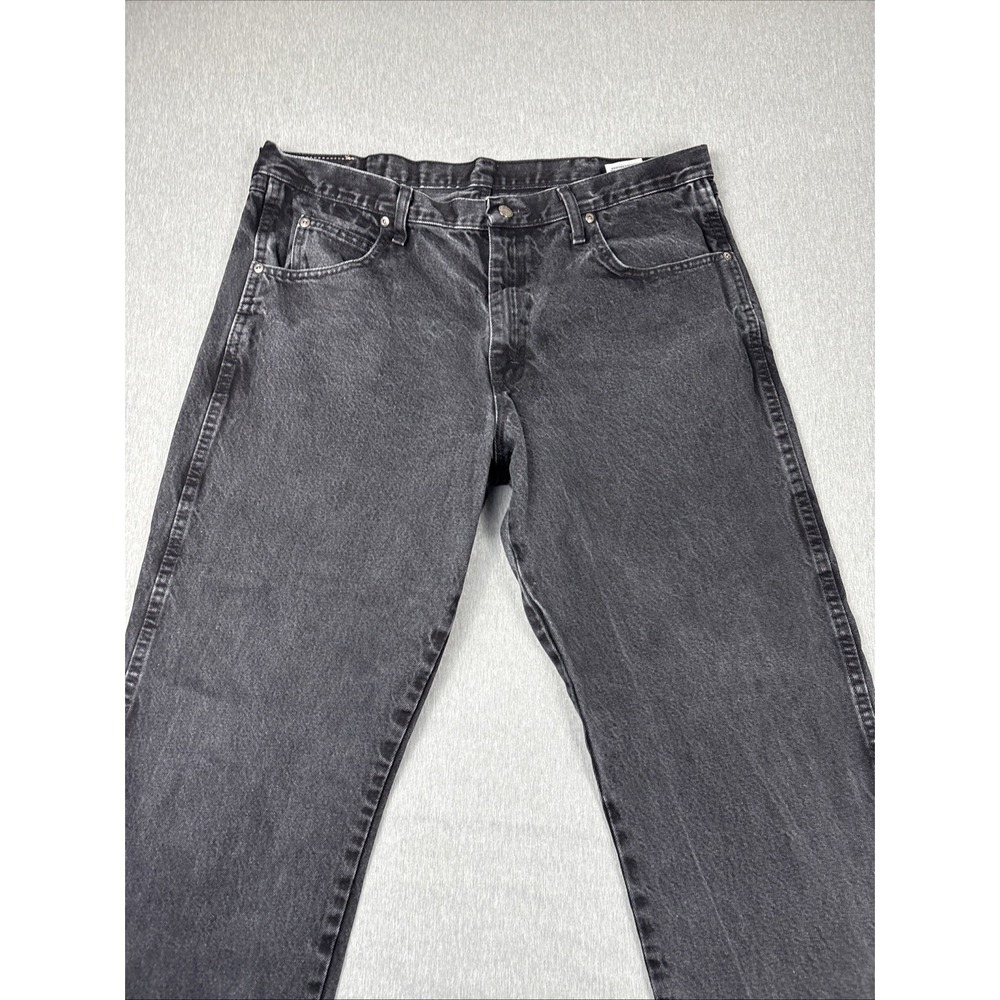 Wrangler Rugged Wear Straight Leg Black Denim Jeans Pants Mens Size 38x30 - Picture 8 of 16